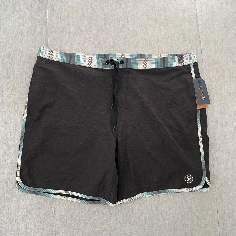 Roark Shorts Adult 38 Black The Chiller Boardshorts Hemp Blend Mens NEW